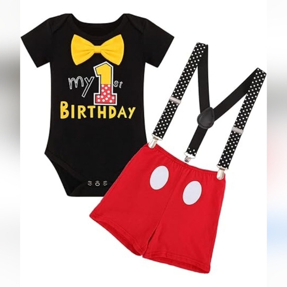 Disney Other - Mickey Mouse NWT 1ST BIRTHDAY  SET 3 PIECE SET ✨️